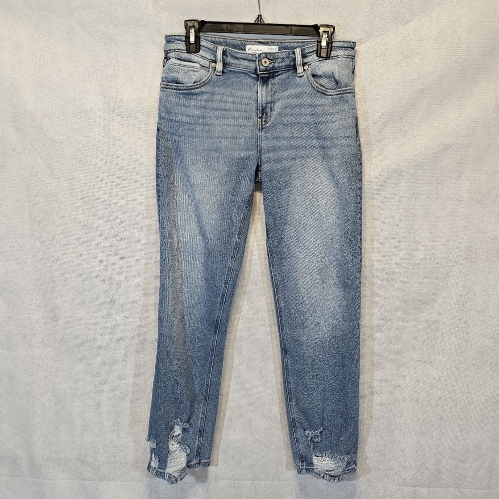 Kancan Distressed Ankle Light Wash Denim Blue Jeans Size 27